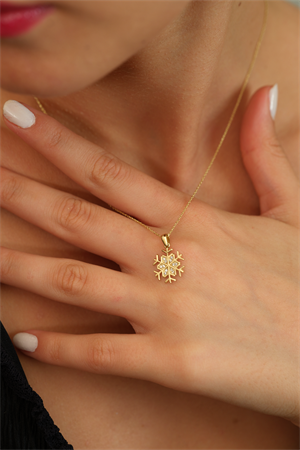 14 Ayar Altın Kar Tanesi Kolye