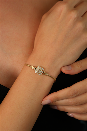 14 Ayar Altın Kare Baget Balık Sırtı Bileklik