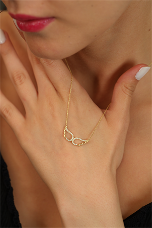 14 Ayar Altın Melek Kanadı Kolye