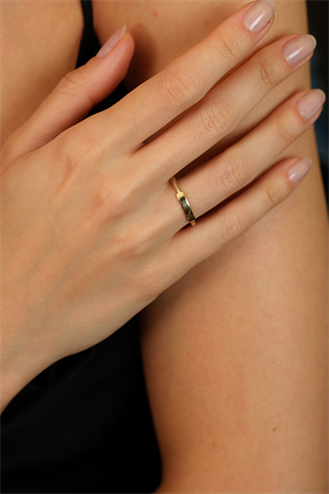 14 Ayar Altın Mini Plaka Eklem Yüzük