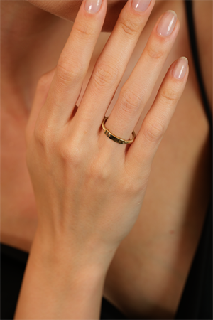 14 Ayar Altın Mini Plaka Eklem Yüzük