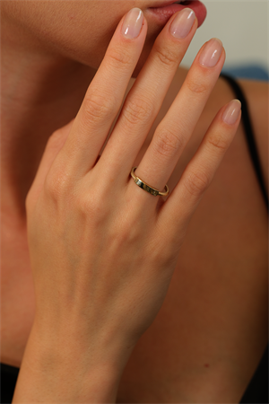 14 Ayar Altın Mini Plaka Eklem Yüzük