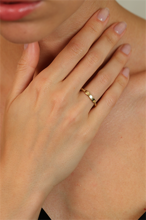 14 Ayar Altın Mini Plaka Eklem Yüzük