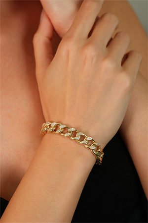 14 Ayar Altın Mini Taşlı Gurmet Bileklik