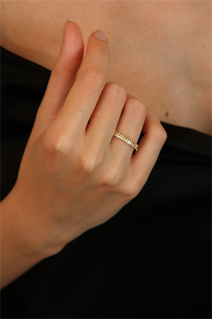 14 Ayar Altın Minimal Taşlı Eklem Yüzük