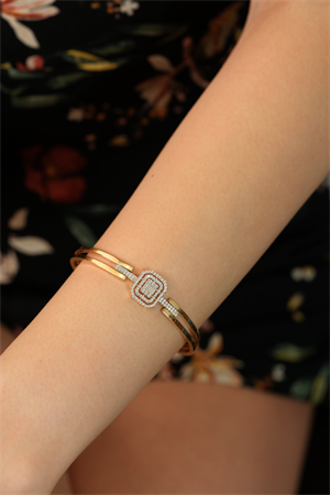 14 Ayar Altın Orta Boy Bagetli Kaburga Kelepçe