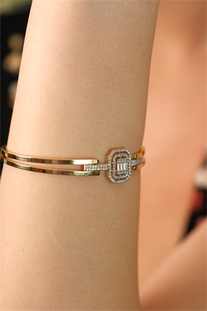 14 Ayar Altın Orta Boy Bagetli Kaburga Kelepçe