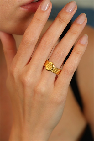 14 Ayar Altın Oval Hasır Yüzük