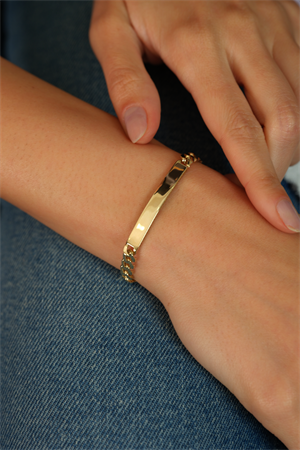 14 Ayar Altın Plakalı Gurmet Bileklik