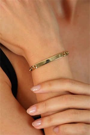 14 Ayar Altın Plakalı Gurmet Bileklik