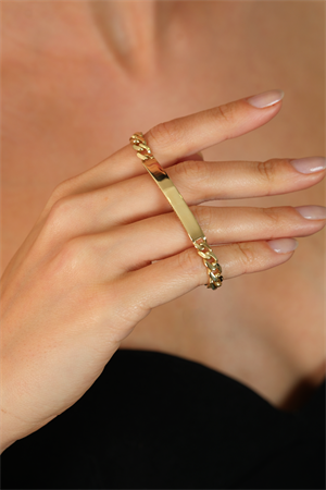 14 Ayar Altın Plakalı Gurmet Bileklik