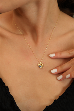 14 Ayar Altın Point Yonca Kolye