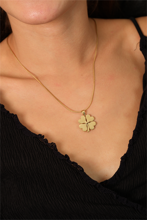 14 Ayar Altın Sade Yonca Kolye