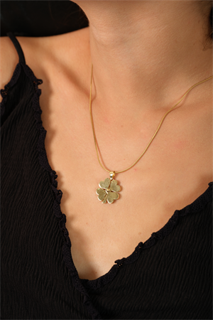 14 Ayar Altın Sade Yonca Kolye