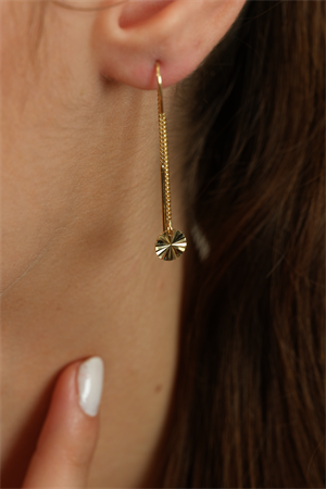 14 Ayar Altın Sallantılı Pullu Küpe