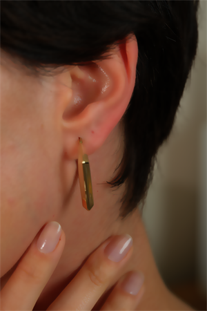 14 Ayar Altın Shine Üçgen Küpe