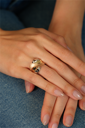 14 Ayar Altın Sleek Üç Renk Yüzük