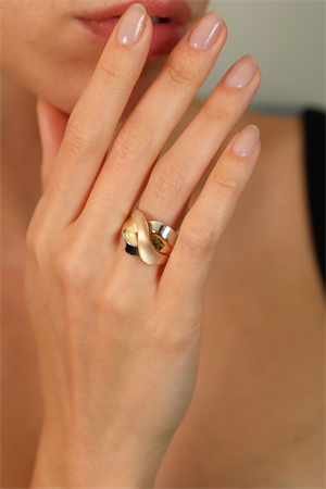 14 Ayar Altın Sleek Üç Renk Yüzük