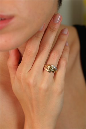 14 Ayar Altın Splendor Üç Renk Yüzük