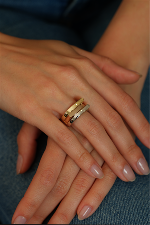 14 Ayar Altın Sunrise Üç Renk Yüzük