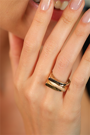 14 Ayar Altın Sunrise Üç Renk Yüzük