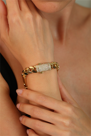 14 Ayar Altın Taşlı Gurmet Bileklik