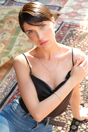 14 Ayar Altın Taşlı Tasarım Su Yolu Set