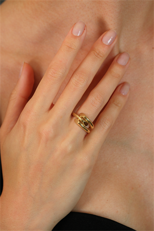 14 Ayar Altın Tek Renk Kaburga Yüzük