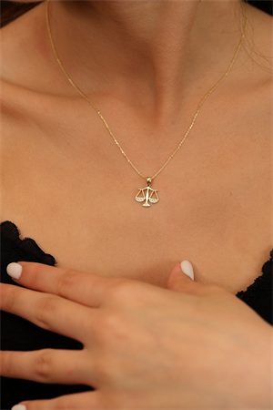 14 Ayar Altın Terazi Burcu Kolye