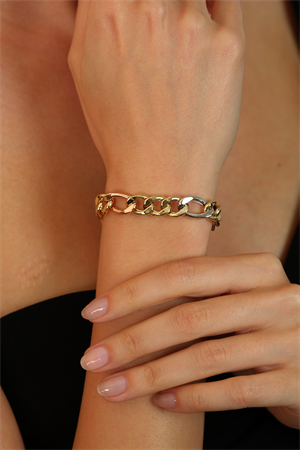 14 Ayar Altın Üç Renk Figaro Bileklik