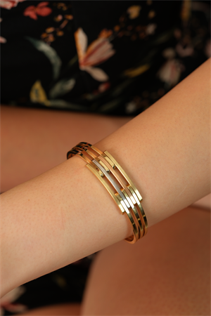 14 Ayar Altın Üç Renk Kaburga Kelepçe