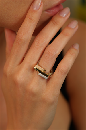 14 Ayar Altın Üç Renk Modern Yüzük