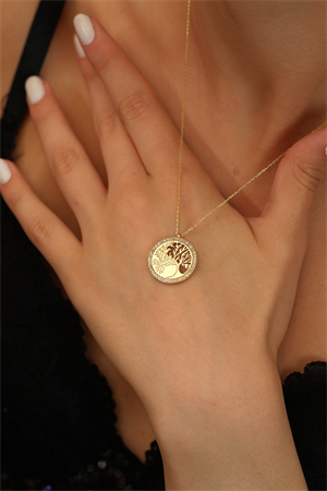 14 Ayar Altın Yaşam Çiçeği Kolye