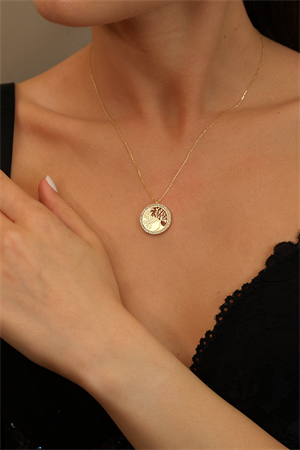 14 Ayar Altın Yaşam Çiçeği Kolye