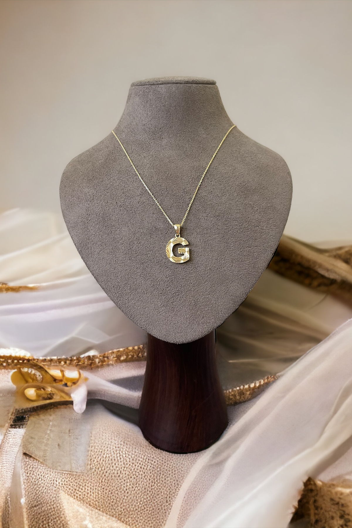 14 Ayar Altın G Harf Kolye Ucu