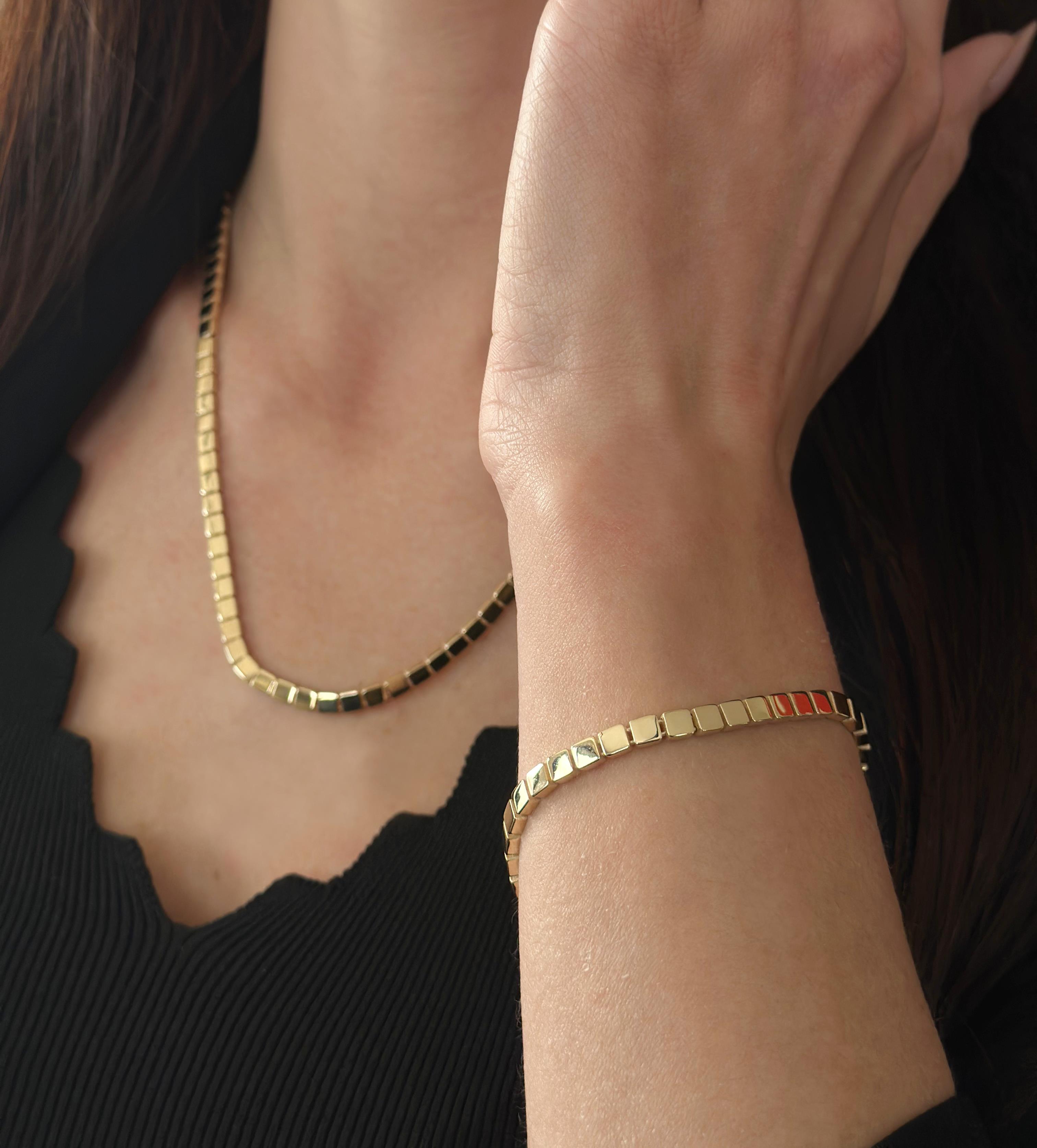 14 Ayar Altın Geometric Sparkle Set