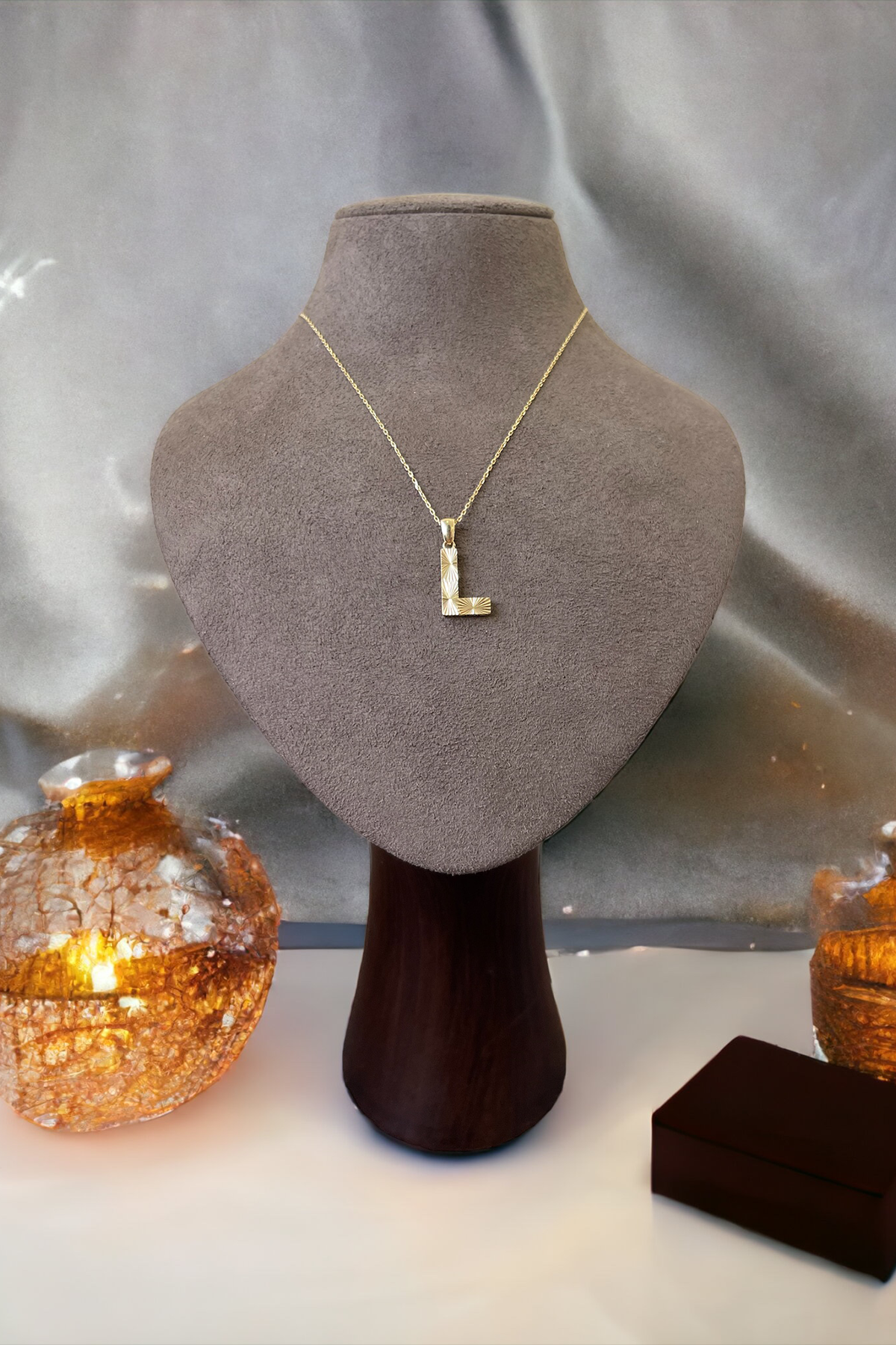 14 Ayar Altın L Harf Kolye Ucu