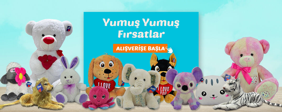 Peluş hayvanlar koleksiyonumuzda peluş ayı, peluş kuzu, peluş tavşan, peluş köpek, peluş fil, peluş aslan, peluş kaplan ve peluş ahtapot çeşitleriyle çocuklarınıza ve sevdiklerinize yumuşacık arkadaşlar sunun. Eğlenceli ve kaliteli peluş oyuncaklarla tanışın!