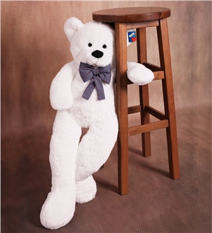 Halley Oyuncak Papyonlu Peluş Ayı 130 Cm Beyaz