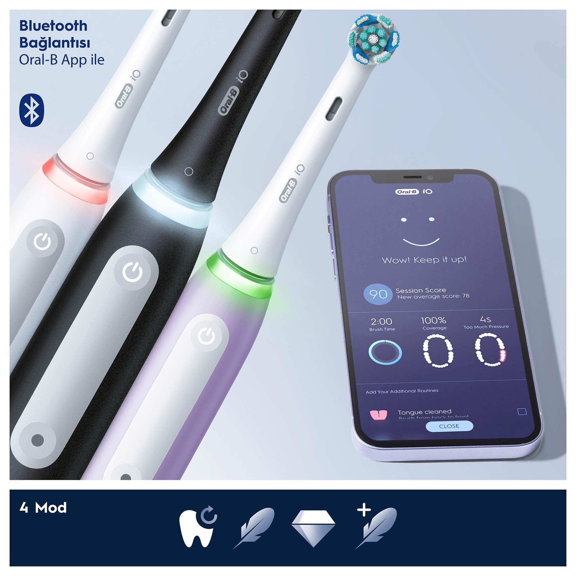 Oral-B iO 4 Mat Siyah Şarjlı Diş Fırçası
