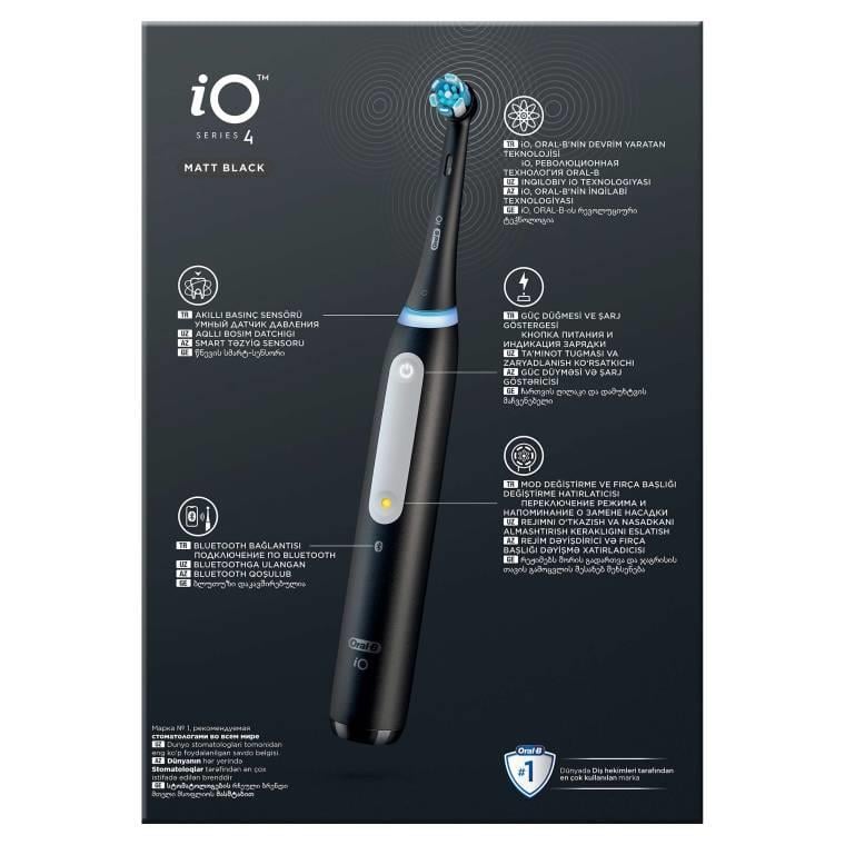 Oral-B iO 4 Mat Siyah Şarjlı Diş Fırçası