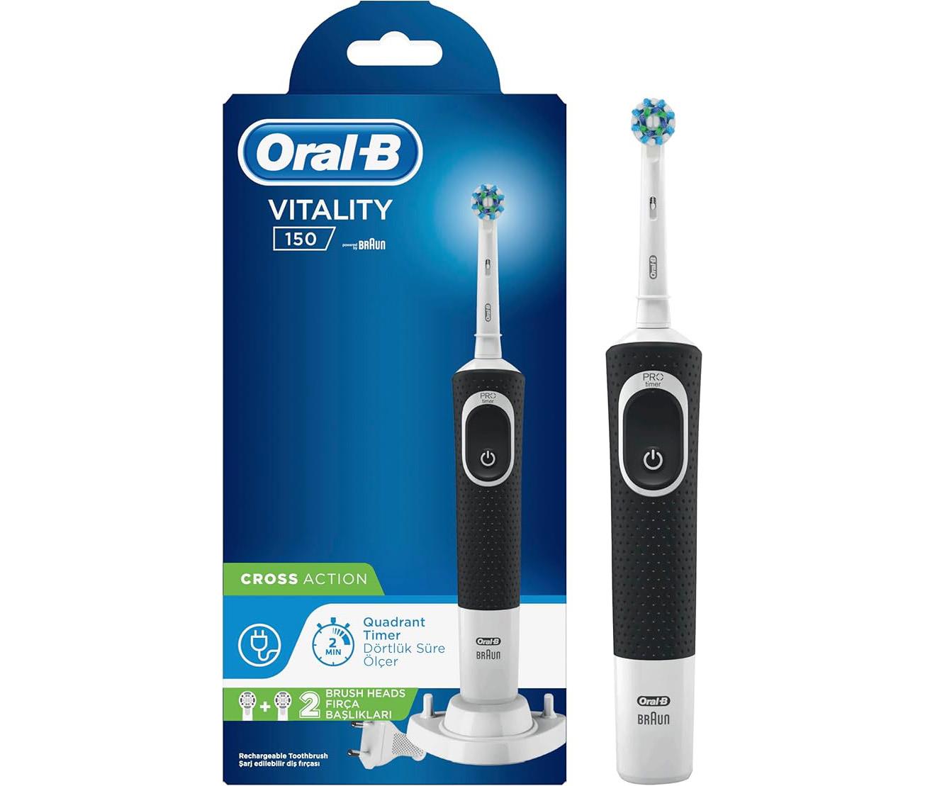 305G174Oral-B Vitality 150 Siyah Şarjlı Diş Fırçası