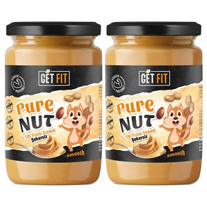 GetFit PureNut Yüksek Proteinli Doğal %100 Fıstık Ezmesi Şekersiz 600 gr x 2 Adet