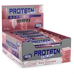 Muscle Station Supreme Crunchy Protein Bar Ruby Çikolata 40 g x 24 Adet