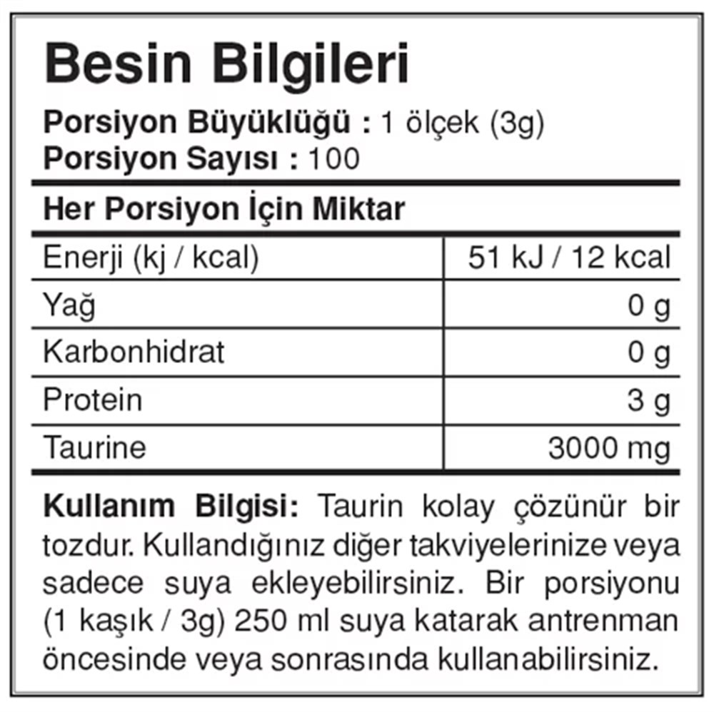 Bigjoy Taurine Powder 300 g | Neosante | Türkiye'nin En Sağlıklı Mağazası