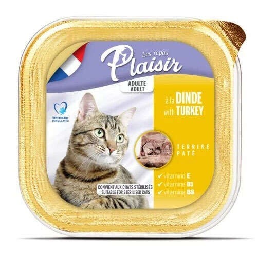 Plaisir Hindi Etli Pate Yetişkin Kedi Yaş Maması 100 Gr