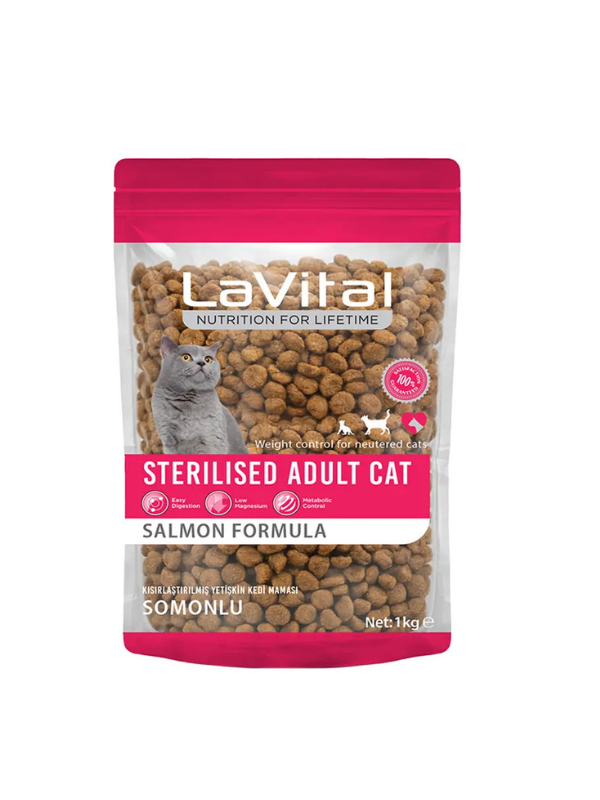 La Vital Kısırlaştırılmış Kedi Maması Somonlu 1 kg