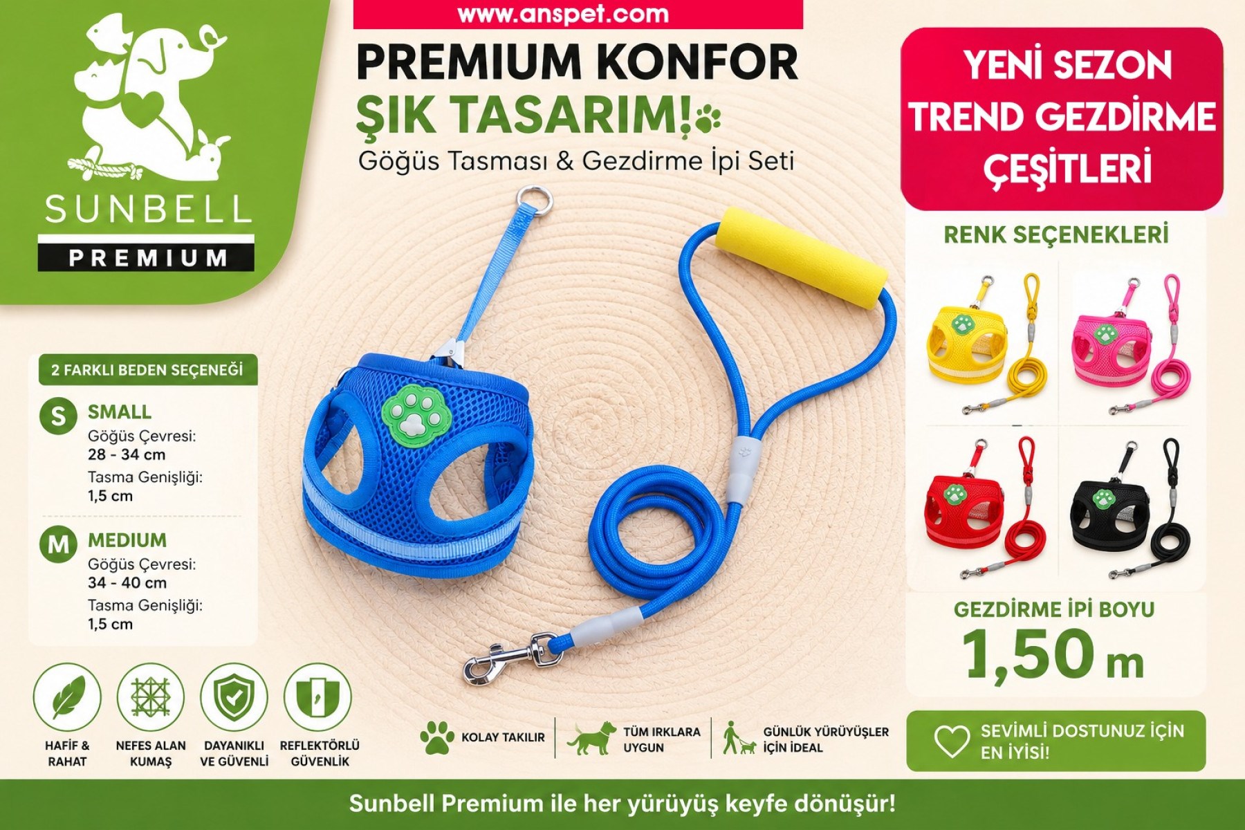 Sunbell Göğüs Tasması İpli-ZC1009