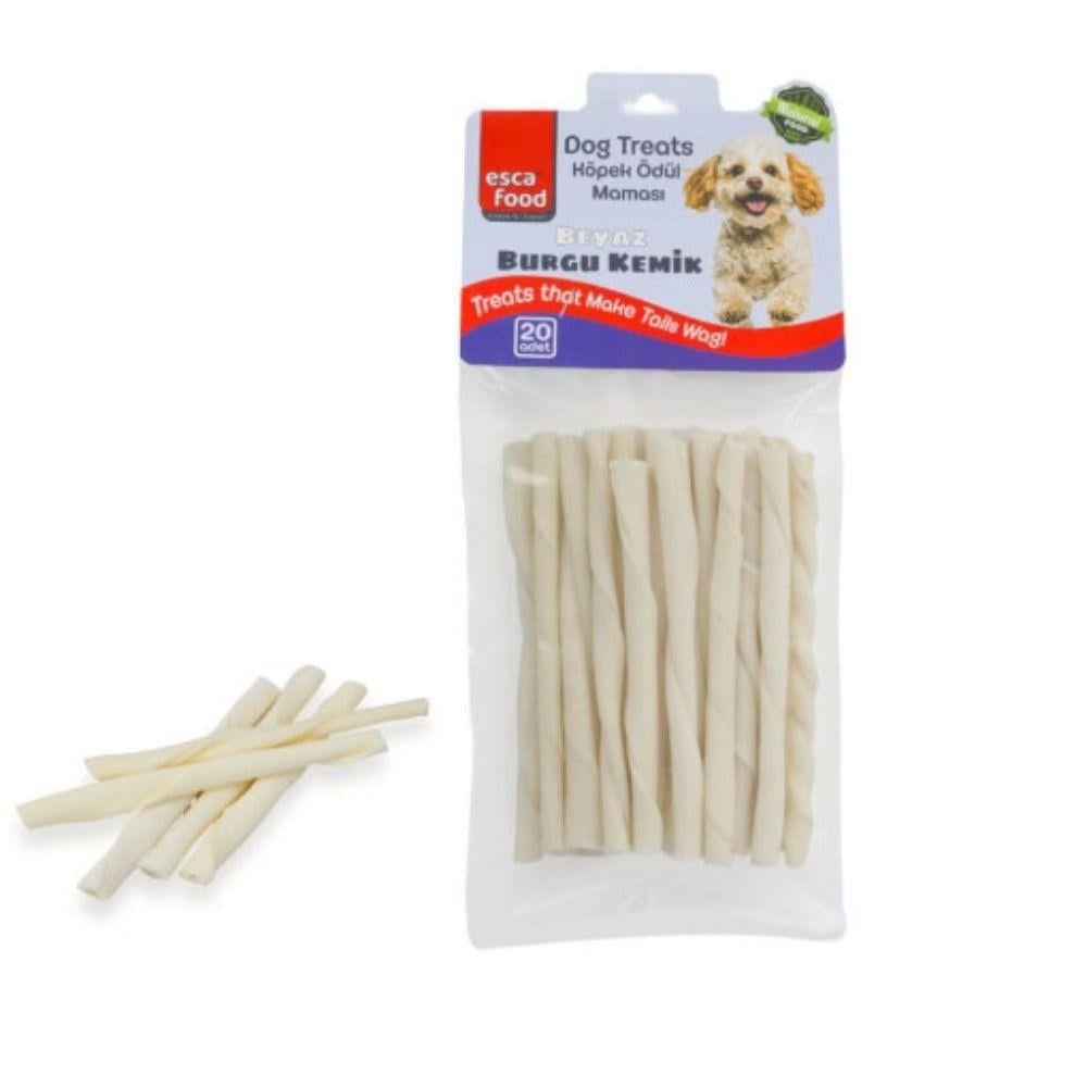 Esca Food Beyaz Burgu Çubuk Köpek Ödülü 20 Adet	