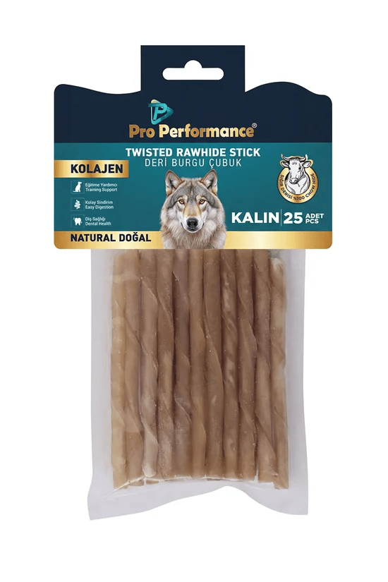 Pro Performance Deri Burgu Çubuk Orta Naturel 25li